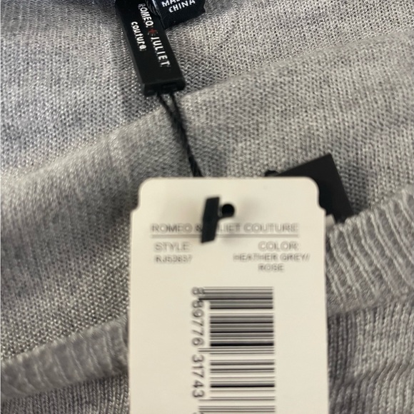 Romeo+Juliet Couture grey&soft rose pullover lightweight sweater - Picture 7 of 9